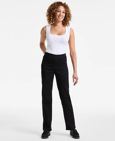 Style & Co Women's Mid-Rise Straight Pull-On Jeans, Exclusively at Macy's