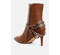Nicene Harness Detail Stiletto Boots Women