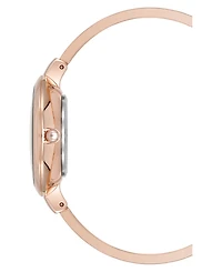 Anne Klein Women's Quartz Pink Enamel and Rose Gold-Tone Metal Alloy Bangle Watch Set, 32mm