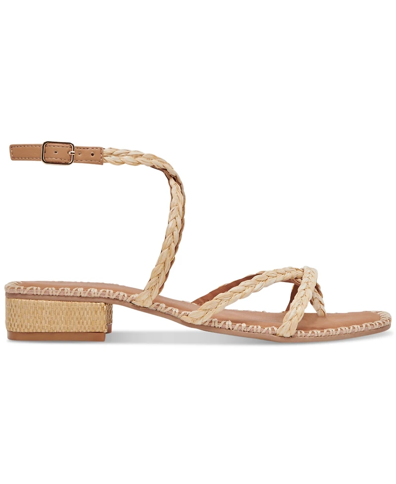 Dolce Vita Women's Brinn Ankle-Strap Strappy Whipstitch Block-Heel Sandals