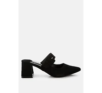 Amapola Buckle Strap Detail Microfiber Mules