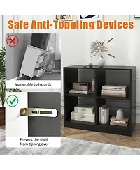 Gouun 4-Cube Kids Bookcase with Open Shelves