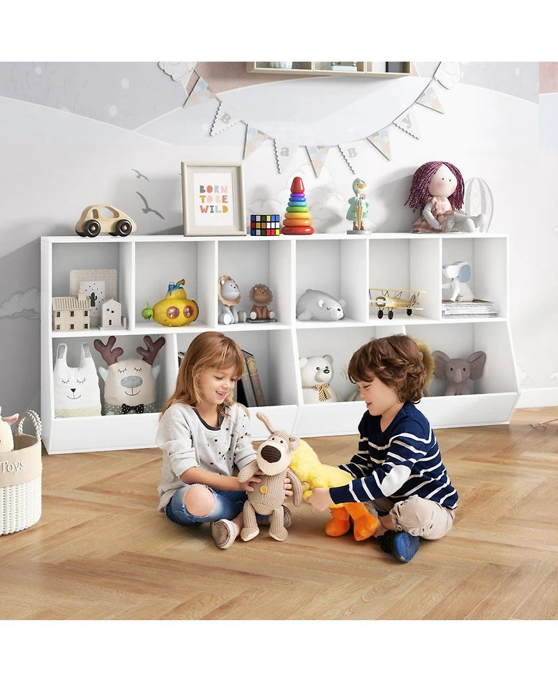 Gouun 5-Cube Wooden Kids Toy Storage Organizer with Anti-Tipping Kits