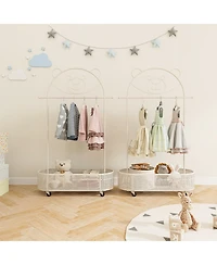 Gouun Kid Clothes Rack with 3 Adjustable Heights and Wheels
