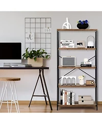 Gouun Multipurpose Open Bookcase Industrial Rack Wide Standing Storage Shelf