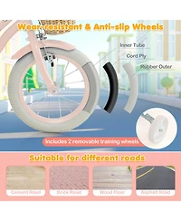 14" Kid's Bike with Training Wheels Adjustable Handlebar Seat Handbrake