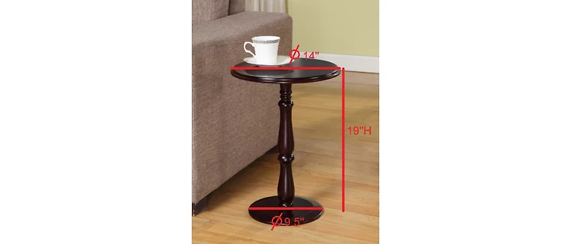 Kings Brand Furniture - Dark Cherry Finish Wood Plant Stand Accent Side End Table