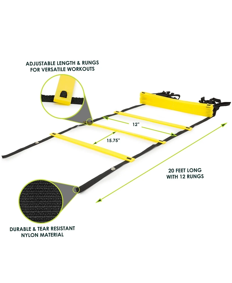 ProsourceFit Speed Agility Ladder, 12 rungs