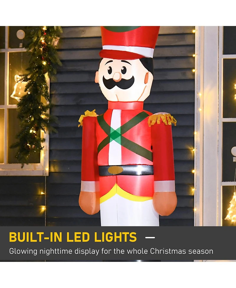 Homcom 6 ft Inflatable Solider Outdoor Nutcracker Display w/ Led Lights