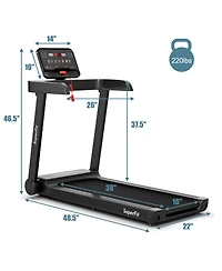 Gymax 2.25HP Electric Motorized Running Machine Treadmill w/ Led Display App Control