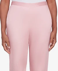 Alfred Dunner Women's Coming Up Roses Sateen Woven Medium Length Pants
