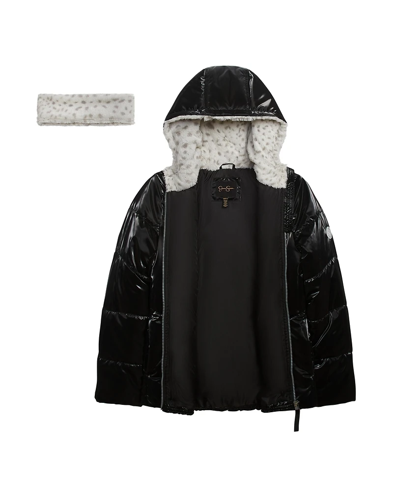Jessica Simpson Girls 7-16 Reflective Shine Fashion Puffer Jacket