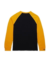 Mitchell & Ness Men's Black/Gold Boston Bruins Legendary Slub Raglan Long Sleeve T-Shirt