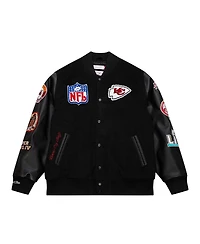 Mitchell & Ness Men's Black Kansas City Chiefs Blackout Collection Vintage Logo Full-Snap Varsity Jacket