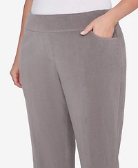 Alfred Dunner Plus Size Copenhagen Knit Corduroy Faux Fly Pull On Short Length Pants