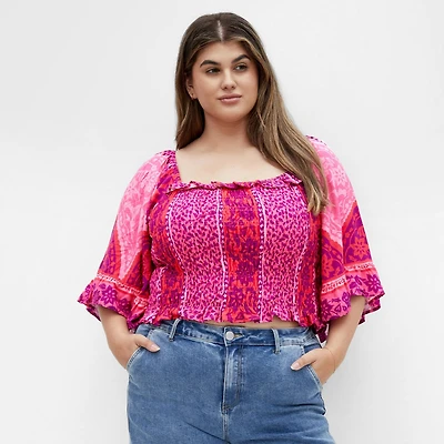 City Chic Plus Samara Print Top