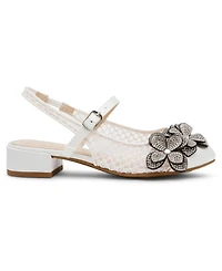 Betsey Johnson Little and Big Girls Sofya Mesh Flats with Flowers