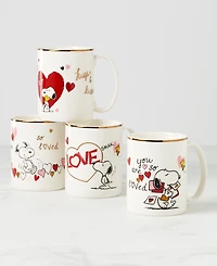 Lenox Snoopy Valentine's Assorted Day Mugs, Set of 4