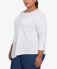 Ruby Rd. Plus Size Cable Stripe Ottoman Top