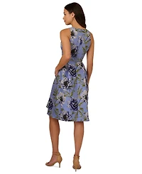 Adrianna Papell Women's Sleeveless Floral-Embroidered Dress