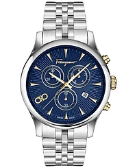 Ferragamo Men's Swiss Chronograph Duo Stainless Steel Bracelet Watch 42mm