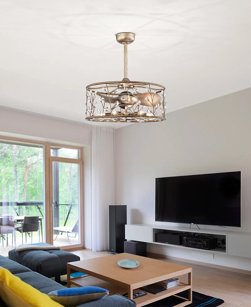 Home Accessories 24.4" Onyx 6-Light Indoor Ceiling Fan with Light Kit and Remote