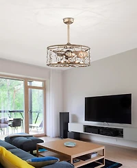 Home Accessories 24.4" Onyx 6-Light Indoor Ceiling Fan with Light Kit and Remote