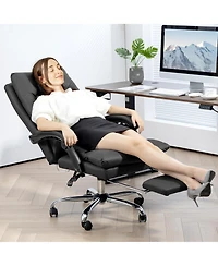 Vinsetto Microfibre Massage Office Chair with Heat, Reclining,