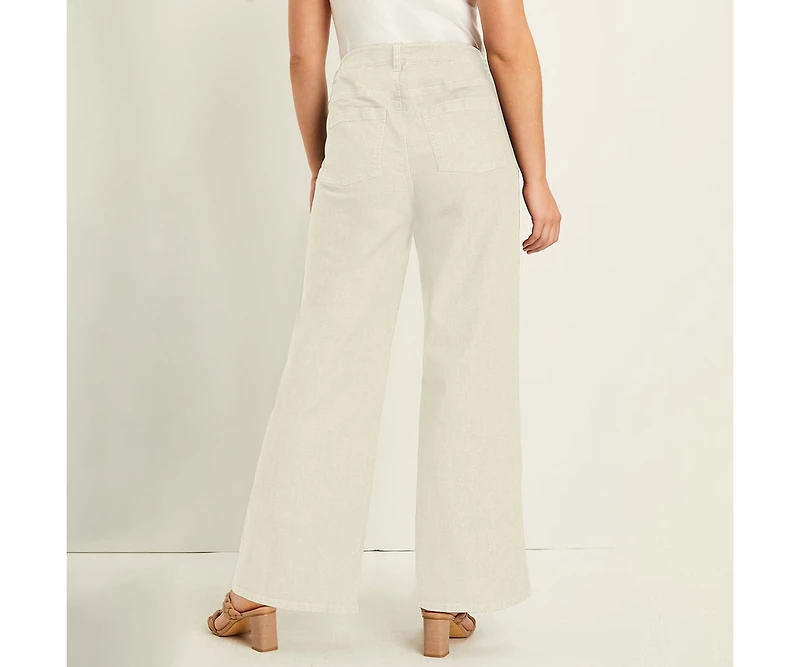 June + Vie Women's Curvie Fit Wide-Leg Jeans