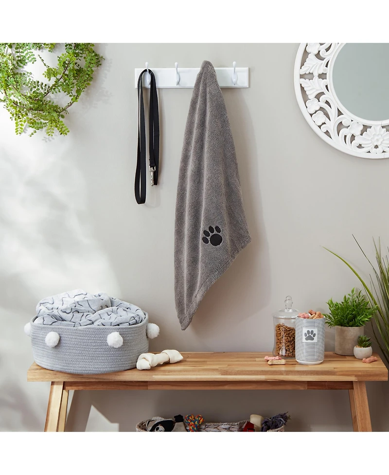 Bone Dry Pet Microfiber Towel Embroidered Paw Print 41x23.5-inch