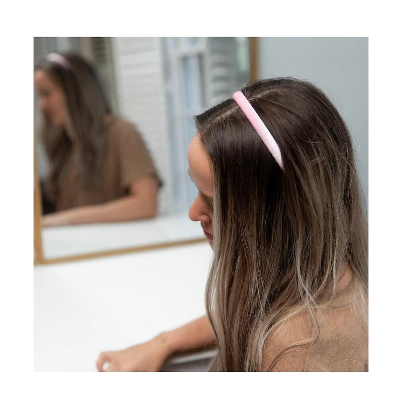 Classic Thin Padded Headband Set - Pink + Blue