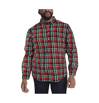 KingSize Men's Long Sleeve Wrinkle-Free Plaid Shirt