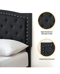 gaomon Full Bed Frame with Adjustable Headboard, Platform Bed Frame