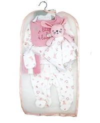 Rock-a-Bye Baby Boutique Girls Rose Bunnies Layette Gift, 8-Piece Set