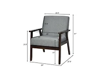 Slickblue Retro Modern Classic Linen Wide Accent Chair with Espresso Wood Frame