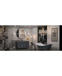 keonjinn Round 3 Color Adjustable Led Metal Framed Wall Mirror with Anti-fog