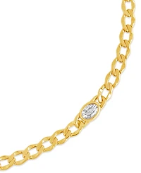 Sterling Forever Rebel Station Cubic Zirconia Curb Chain Bracelet