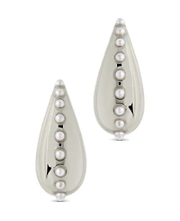 Sterling Forever Raze Mother of Pearl Studded Drop Earrings