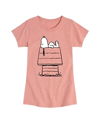 Peanuts Big Girls Snoopy House Graphic Short Sleeve Tee