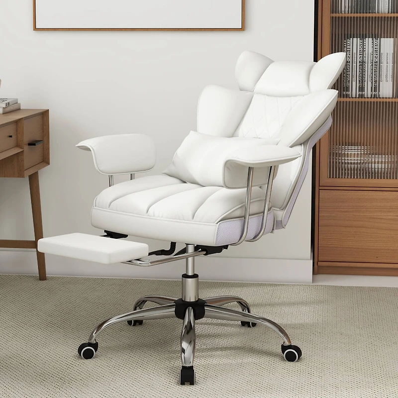 Office Desk Chair Big and Tall Executive Office Chair with Footrest Lumbar Support
