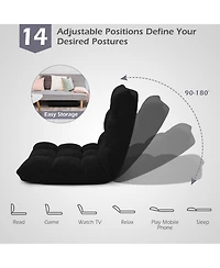 Gouun Adjustable 14-Position Floor Chair Folding Lazy Gaming Sofa Chair