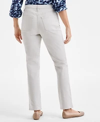 Style & Co Women's Straight-Leg High Rise Twill Pants, Created for Macy's