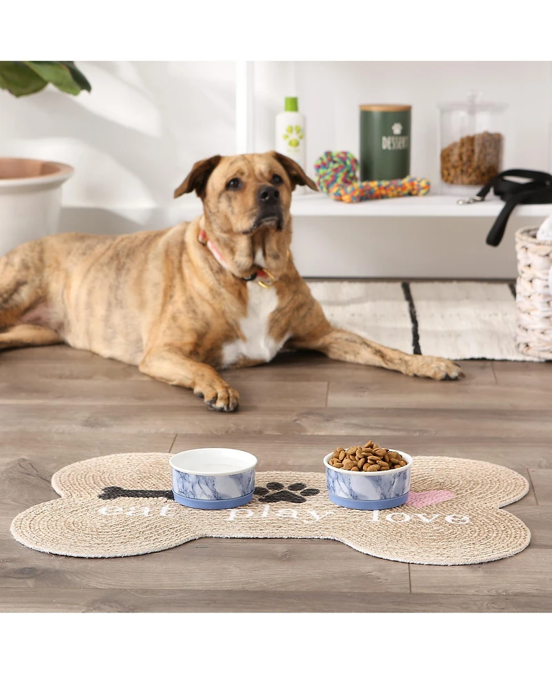 Bone Dry Marble Pet Bowl Set/2