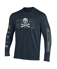 Under Armour Men's Navy Navy Midshipmen 2024 Rivalry Skull Performance Long Sleeve T-Shirt