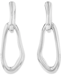 Calvin Klein Silver-Tone Ck Statement Links Drop Earrings