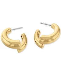 Calvin Klein Silver-Tone Ck Spiral Curve Drop Earrings
