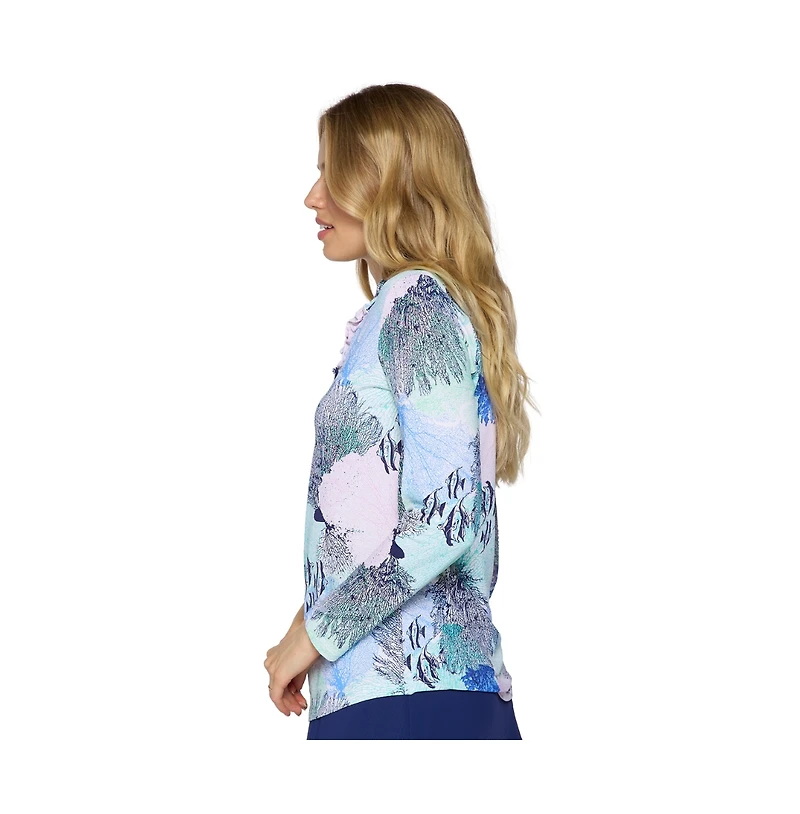 G Lifestyle Clothing Women's G Lifestyle Long Sleeve Double Ruffle Top