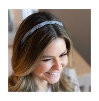 Thin Braid Headband - Light Wash Denim