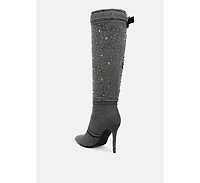 Cornik Multi Color Stones Denim Boots