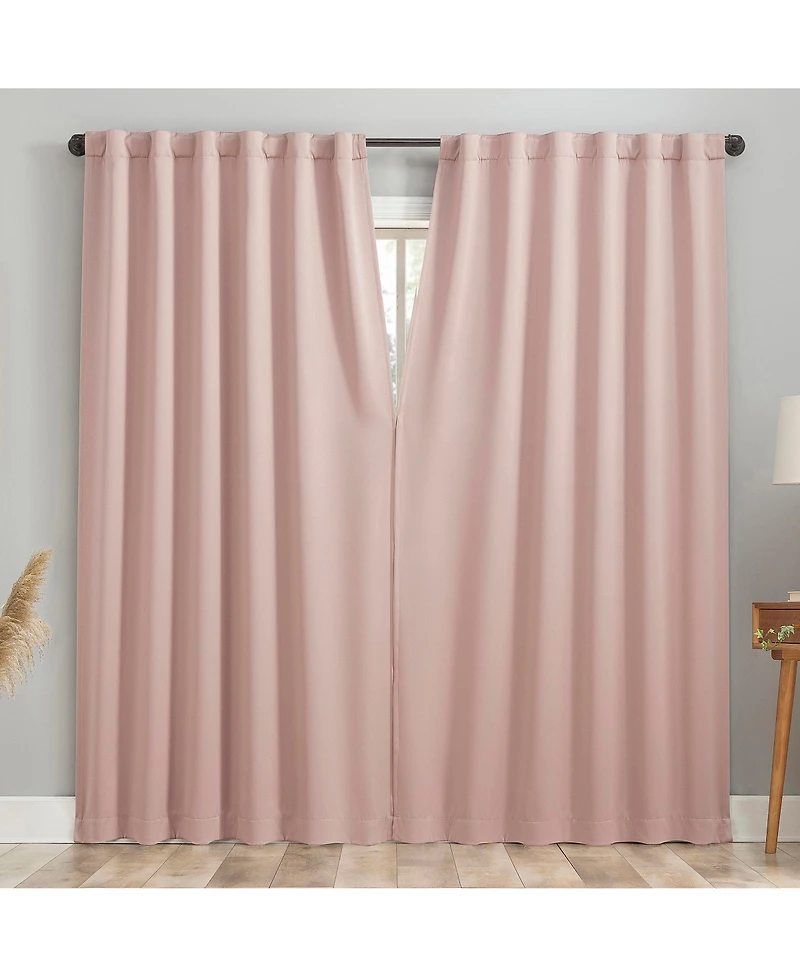 Aria Magnetic Closure Theater Grade 100% Blackout Back Tab Curtain Panel Pair